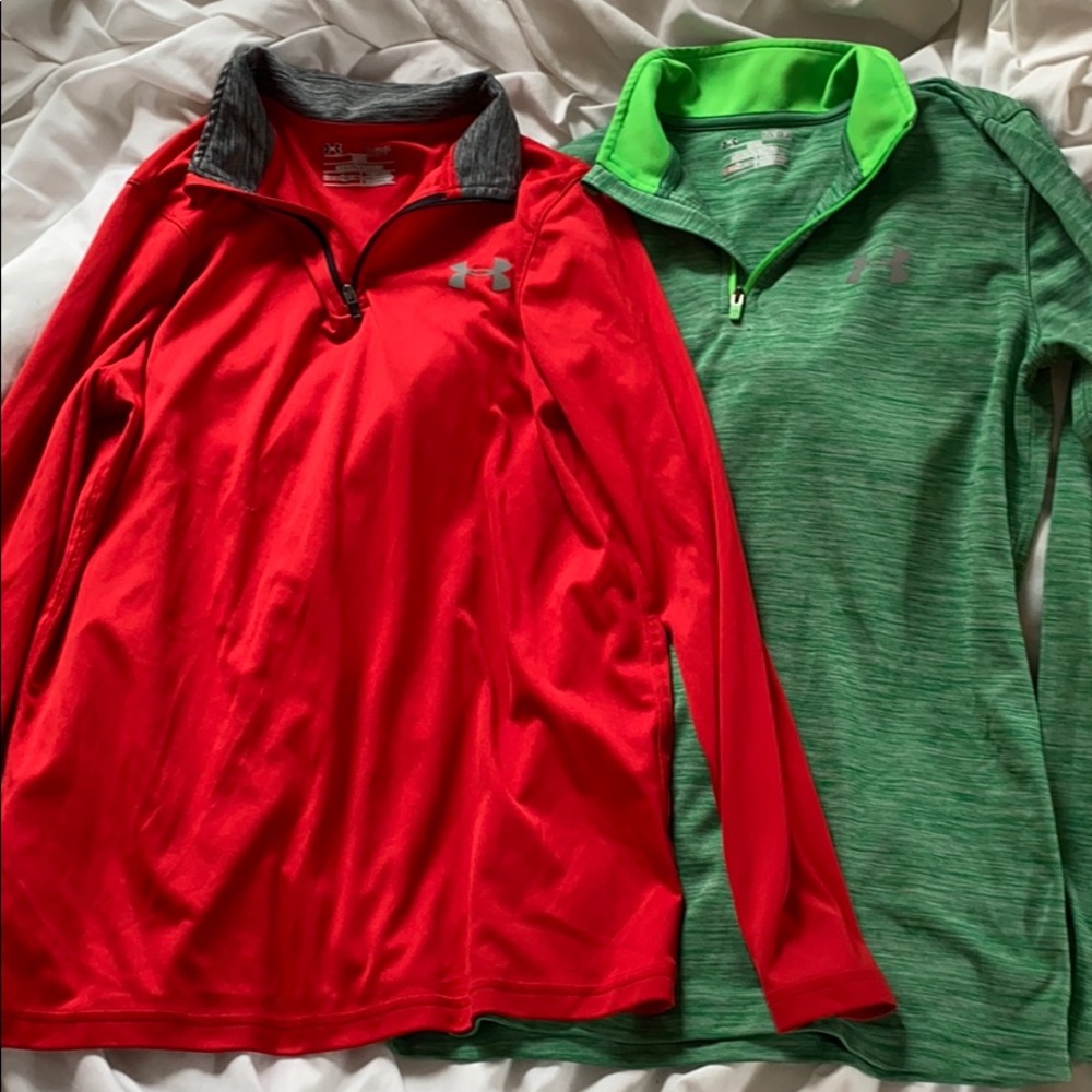 Lot of 2 Nike Heat Gear youth XL quarter zip